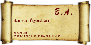 Barna Ágoston névjegykártya