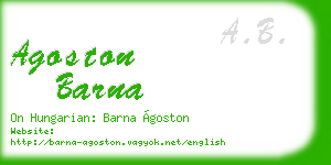 agoston barna business card